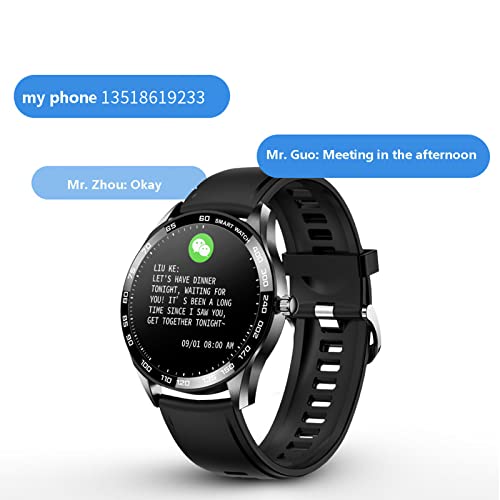 TYNZLM Smartwatch, Reloj Inteligente con Llamada Bluetooth, Recordatorio Sedentario Música Remota Podómetro Pulsera Actividad Inteligente Impermeable Reloj Deportivo para Android iOS,Plata