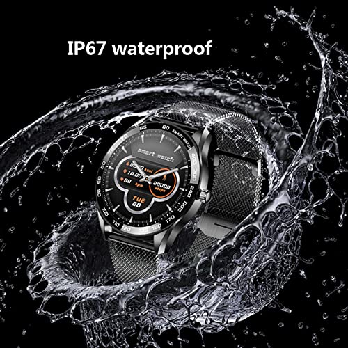 TYNZLM Smartwatch, Reloj Inteligente con Llamada Bluetooth, Recordatorio Sedentario Música Remota Podómetro Pulsera Actividad Inteligente Impermeable Reloj Deportivo para Android iOS,Plata