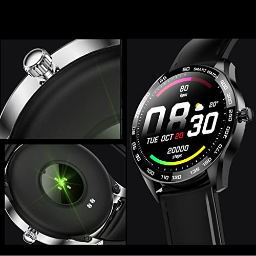 TYNZLM Smartwatch, Reloj Inteligente con Llamada Bluetooth, Recordatorio Sedentario Música Remota Podómetro Pulsera Actividad Inteligente Impermeable Reloj Deportivo para Android iOS,Plata