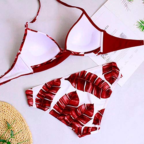 TYTUOO Conjunto de traje de baño de dos piezas para mujer con nudo torcido acolchado Push Up Bra Bikini conjunto traje de baño traje de baño ropa de