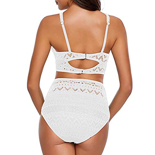 TYTUOO Traje de baño de una pieza de malla acanalada Monokini push up vendaje acolchado traje de baño bikini conjunto