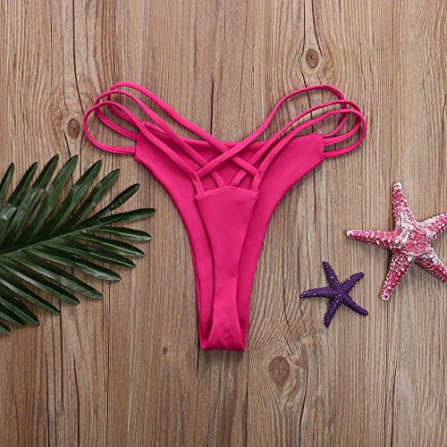 TYTUOO Traje de baño sexy de color sólido para mujer, parte inferior del bikini, traje de baño Cheeky Tanga V Beachwear troncos