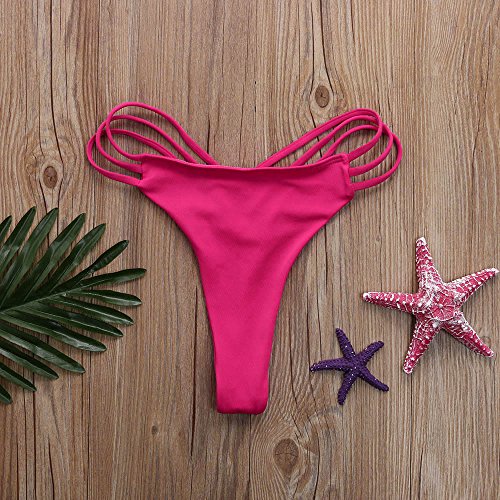 TYTUOO Traje de baño sexy de color sólido para mujer, parte inferior del bikini, traje de baño Cheeky Tanga V Beachwear troncos