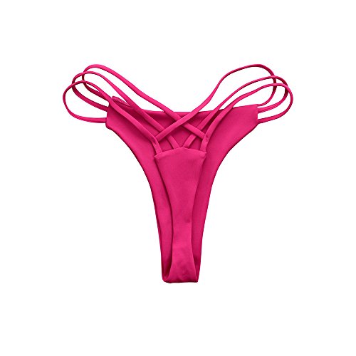 TYTUOO Traje de baño sexy de color sólido para mujer, parte inferior del bikini, traje de baño Cheeky Tanga V Beachwear troncos