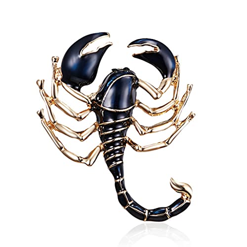 U-K Escorpión Broche Pintura Animal Aleación Insecto Esmalte Personalidad Precioso Broche Pin para Mujeres Y Hombres Joyería Ropa Insignia Decoración Negro Elegante y PopularPerdurable