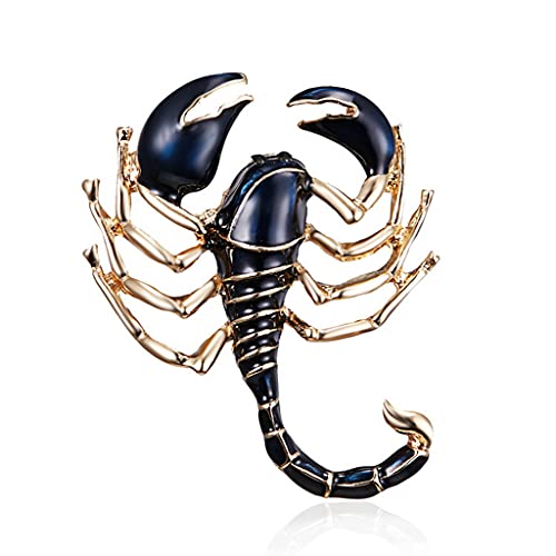 U-K Escorpión Broche Pintura Animal Aleación Insecto Esmalte Personalidad Precioso Broche Pin para Mujeres Y Hombres Joyería Ropa Insignia Decoración Negro Elegante y PopularPerdurable