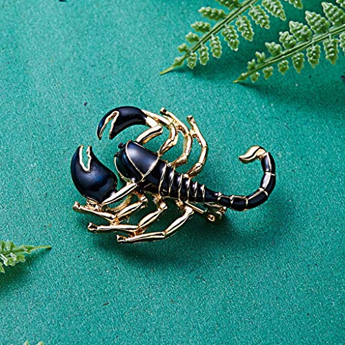 U-K Escorpión Broche Pintura Animal Aleación Insecto Esmalte Personalidad Precioso Broche Pin para Mujeres Y Hombres Joyería Ropa Insignia Decoración Negro Elegante y PopularPerdurable