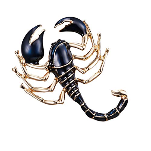 U-K Escorpión Broche Pintura Animal Aleación Insecto Esmalte Personalidad Precioso Broche Pin para Mujeres Y Hombres Joyería Ropa Insignia Decoración Negro Elegante y PopularPerdurable