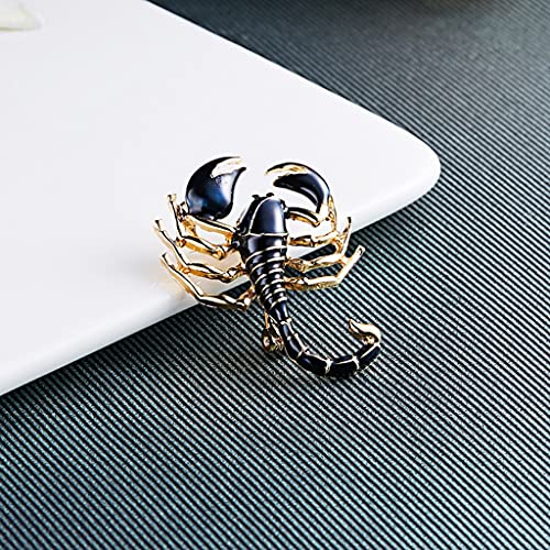 U-K Escorpión Broche Pintura Animal Aleación Insecto Esmalte Personalidad Precioso Broche Pin para Mujeres Y Hombres Joyería Ropa Insignia Decoración Negro Elegante Diseño Atractivo