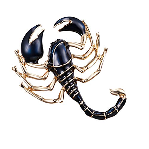 U-K Escorpión Broche Pintura Animal Aleación Insecto Esmalte Personalidad Precioso Broche Pin para Mujeres Y Hombres Joyería Ropa Insignia Decoración Negro Elegante Diseño Atractivo