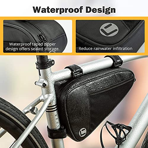 UBORSE Bolsa de Cuadro Triangular para Bicicleta Bolsa de Tubo Frontal Impermeable Bolsa de Accesorios de Ciclismo para MTB Paquete de Manillar de Bicicleta para teléfono, Llaves, Herramientas