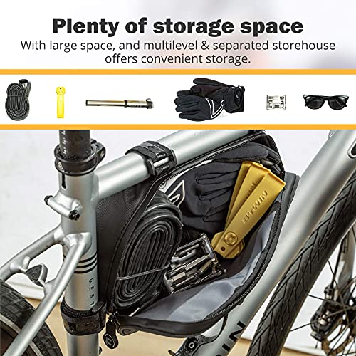 UBORSE Bolsa de Cuadro Triangular para Bicicleta Bolsa de Tubo Frontal Impermeable Bolsa de Accesorios de Ciclismo para MTB Paquete de Manillar de Bicicleta para teléfono, Llaves, Herramientas