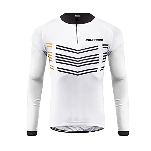 Ugly FRG Maillot de Ciclismo para Hombre Camisa Ciclista de Manga Larga con Media Cremallera