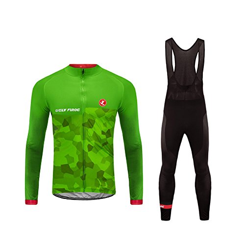 UGLY FROG 2018-2021 Nuevo De Invierno Mantener Caliente Manga Larga Maillot Ciclismo Hombre Bodies +Long Bib Pant with Gel Pad Winter Style