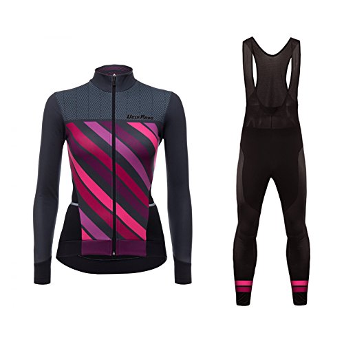 UGLY FROG 2018 Mujer Modo Sport Fuera De Suave del Paño De Termal del Otoño/Invierno De Manga Larga De Ciclismo Maillots + Bib Pantalones De Bicicletas Bodies Triatlón Ropa TZCN01