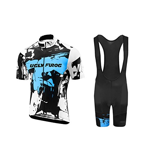 UGLY FROG Bike Wear Ciclismo Mujers Maillots Sports+Bib Tight Sets Seco y Transpirable de Bicicleta Conjunto de Ropa de Ciclo Jersey de Manga Corta