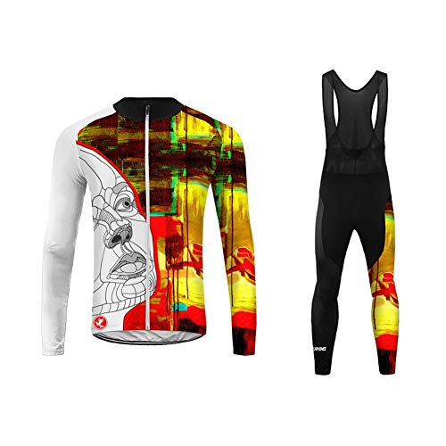 UGLY FROG Bike Wear Maillot Ciclismo Hombre Invierno Ciclismo,Clásico Retro Maillots de Bicicleta Conjunto de Jersey de Top MTB Jersey Manga Larga