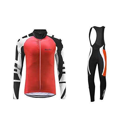 UGLY FROG Chaqueta de Ciclism Mode Manga Larga+Pantalones de Acolchado 3D para Triatlon Hombre de Invierno Conjunto de Ropa de Ciclismo de Lana Térmica