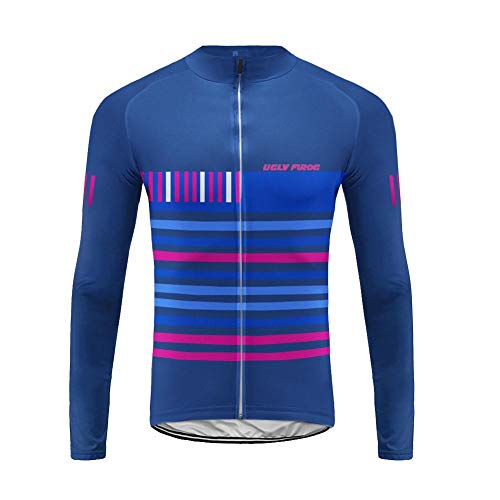 UGLY FROG Ciclismo Jersey Hombres Manga Larga Invierno with Fleece Maillots de Bicicleta de Ropa de Ciclo ZRMX12