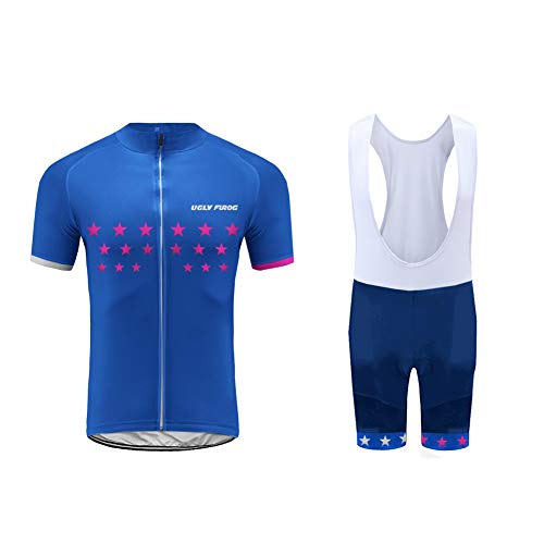 UGLY FROG Conjunto Ropa Equipacion Traje Ciclismo Hombre para Verano, Maillot Ciclismo Hombre+Culotte Ciclismo Culote Bicicleta DXMX05