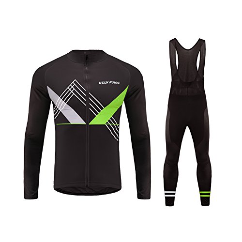 UGLY FROG De Invierno Mantener Caliente Hombre Manga Larga Maillot Ciclismo +Bib Pantalones Sets with Gel Pad Winter Style