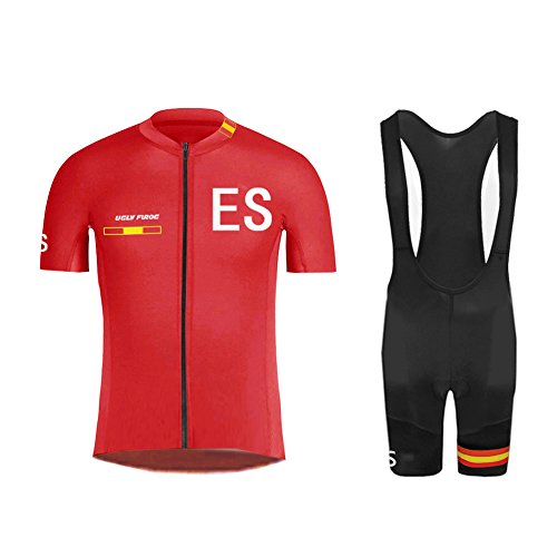 UGLY FROG Equipo de España Ciclismo Jersey Team Ciclismo Ropa Jersey Bib Shorts Kit Camisa de Secado rápido Ropa al Aire Libre de la Bicicleta TGQX03