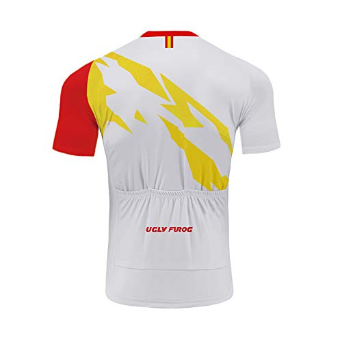 UGLY FROG Equipo de España Verano Hombre Cycling Jersey Maillot Ciclismo Mangas Cortas Camiseta de Ciclistas Ropa Ciclismo TGQX03