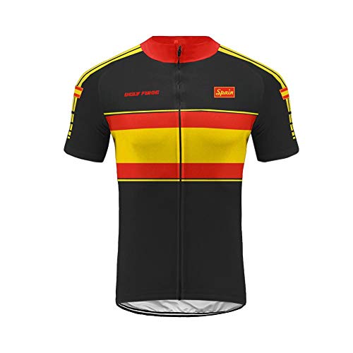 UGLY FROG Equipo de España Verano Hombre Cycling Jersey Maillot Ciclismo Mangas Cortas Camiseta de Ciclistas Ropa Ciclismo TGQX03