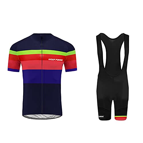UGLY FROG MTB Bike Wear De Manga Corto Maillot+ Pantalones Cortos Mangas Cortas de Ciclismo Ropa Maillot Transpirable para Deportes al Aire Libre Cicl