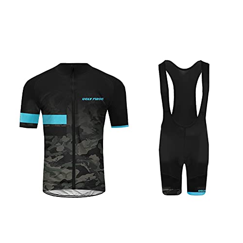 UGLY FROG Nuevo Traje Ciclismo Maillot Hombres Jersey + Pantalones Cortos Culote MTB Conjunto de Ropa Transpirable para Deportes al Aire Libre Ciclo Bicicleta