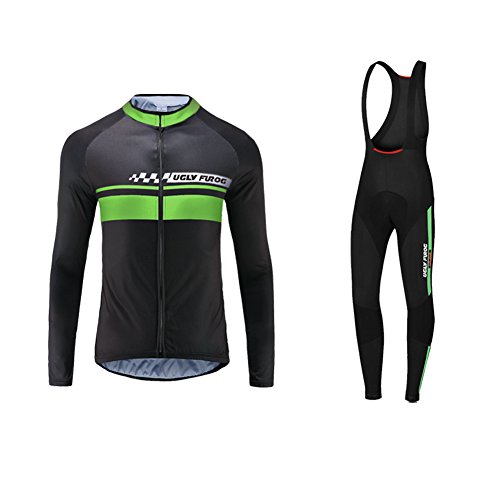 Uglyfrog Ciclismo Maillot Hombres Invierno Fleece Warm Jersey +Culotte Pantalones Largos Mangas Largas Bodies Ciclismo Ropa Maillot para Deportes al Aire Libre Ciclo Bicicleta