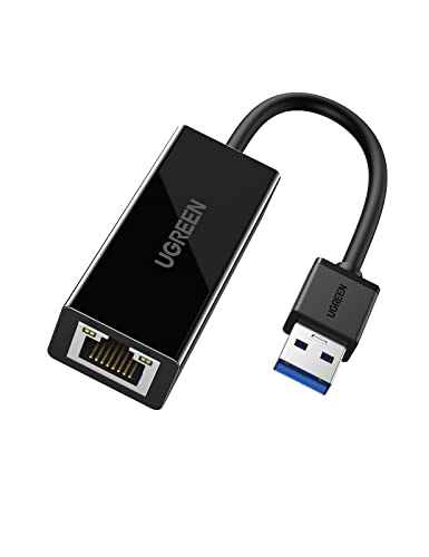 UGREEN Adaptador de Red USB 3.0 a Gigabit Ethernet, Adaptador USB a Ethernet RJ45 a USB Tarjeta de Red 1000Mbps Compatible con Consola Switch, Xiaomi Mi Box S/3/2, Macbook, Surface Pro, Raspberry Pi4