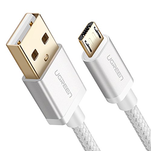 UGREEN Cable Micro USB Carga Rápida, Cable USB a Micro USB de Nylon, Cable Cargador QC3.0/2.0 Compatible con Galaxy S7 S6 J7 A7 A6 A5, Xiaomi Redmi Note 5, Huawei P10 Lite Mate 10 Lite PS4(1 Metro)
