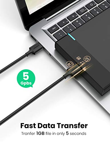 UGREEN Cable USB 3.0, Cable USB Tipo A Macho a Tipo A Macho, Transferencia de Datos de Alta Velocidad de hasta 5 Gbps para Ordenador, Portátil, Disco Duro, Impresora, Módems y Más(2 Metros)