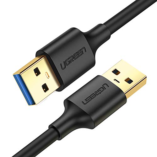 UGREEN Cable USB 3.0, Cable USB Tipo A Macho a Tipo A Macho, Transferencia de Datos de Alta Velocidad de hasta 5 Gbps para Ordenador, Portátil, Disco Duro, Impresora, Módems y Más(2 Metros)