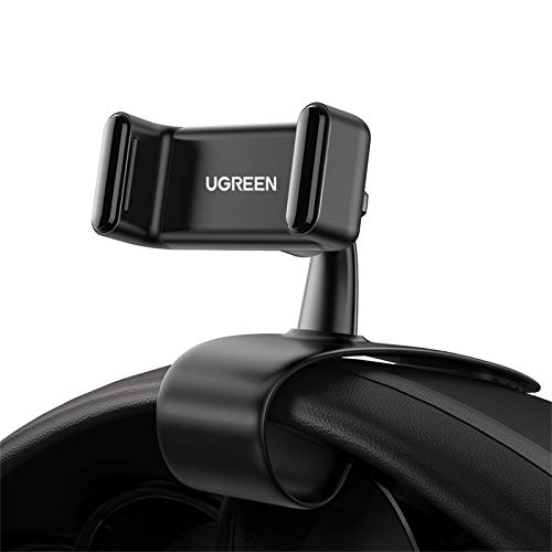 UGREEN Soporte Teléfono Móvil Coche Pinza para Salpicadero, Soporte Movil para Coche 360° Sujeta Móvil Coche GPS Compatible con iPhone 13 12 Pro Max/13 Mini, Galaxy S21/S20/Note 20, Redmi Note 10 Pro