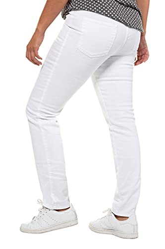 Ulla Popken Jeggings M. Gürtelschlaufen, Vaqueros para Mujer, Blanco (Weiss 20), 52