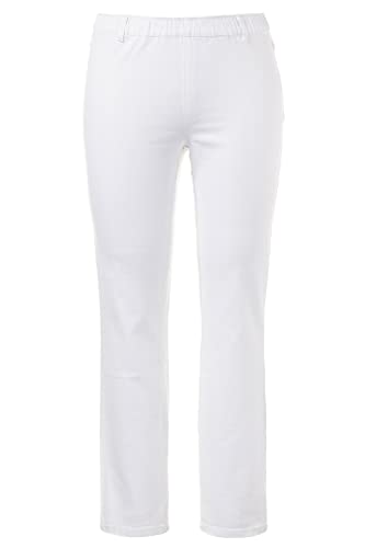 Ulla Popken Jeggings M. Gürtelschlaufen, Vaqueros para Mujer, Blanco (Weiss 20), 52