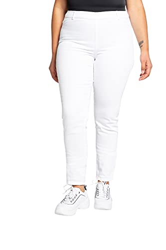 Ulla Popken Jeggings M. Gürtelschlaufen, Vaqueros para Mujer, Blanco (Weiss 20), 52