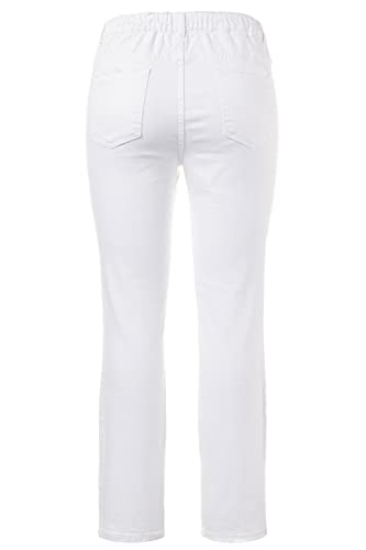 Ulla Popken Jeggings M. Gürtelschlaufen, Vaqueros para Mujer, Blanco (Weiss 20), 52