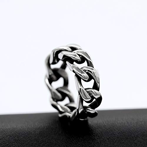 Uloveido Men Motorcyel Chain Jewelry Ring Anillos de Motorista Punk de Acero Inoxidable Boys Men Birthday Anniversary Party Jewelry Ring Y519