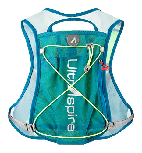 Ultraspire Spry 3.0 Paquete de hidratación | Chaleco de carrera minimalista | Capacidad de fluido de hasta 3.5L (Azul/Lima, Universal (Tamaño del pecho: 26″-48″))