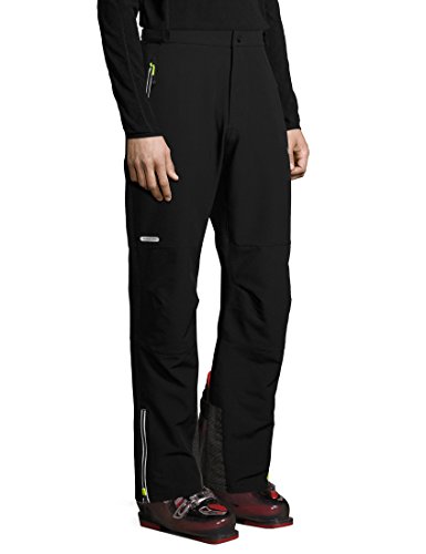 Ultrasport Basic Pantalones de montaña/deportes de invierno para hombre Rex, softshell, pantalones funcionales para hombre, sobrepantalones de invierno, p. ej. para el esquí de fondo, Negro, M