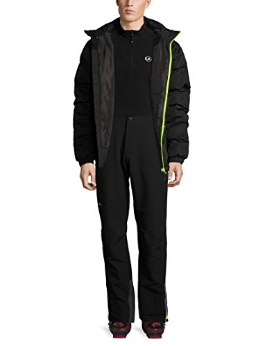 Ultrasport Basic Pantalones de montaña/deportes de invierno para hombre Rex, softshell, pantalones funcionales para hombre, sobrepantalones de invierno, p. ej. para el esquí de fondo, Negro, M