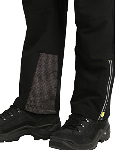 Ultrasport Basic Pantalones de montaña/deportes de invierno para hombre Rex, softshell, pantalones funcionales para hombre, sobrepantalones de invierno, p. ej. para el esquí de fondo, Negro, M