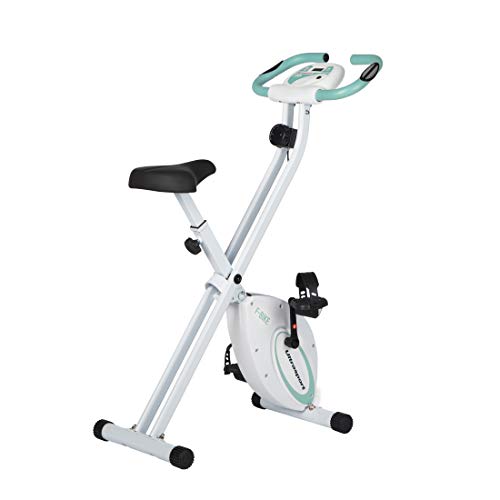 Ultrasport F-Bike estática, Aparato doméstico, Bicicleta Fitness Plegable con Consola y sensores de Pulso en Manillar, Unisex, Menta, OS