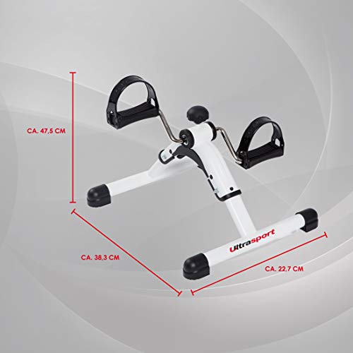 Ultrasport Minibicicleta estática para el entrenamiento de brazos y piernas, pedalina para musculación y resistencia, resistencia ajustable, para el hogar o la oficina