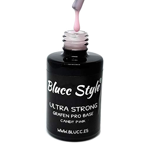 ULTRASTRONG RUBBER CANDY PINK BASE 10ML, AUTONIVELABLE PARA SEMIPERMANENTE / PERMANENTE, BASE PARA MANICURA RUSA, BLUCC STYLE