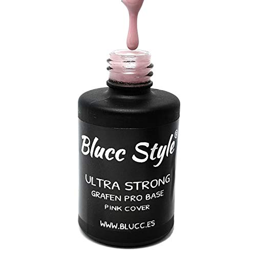 ULTRASTRONG RUBBER PINK COVER BASE 10ML, AUTONIVELABLE PARA SEMIPERMANENTE / PERMANENTE, BASE PARA MANICURA RUSA, BLUCC STYLE