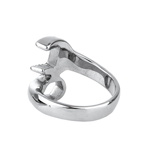 UM Joyería Personalizado Hombres Acero inoxidable Ciclista Mecánico Llave inglesa Herramienta Anillos Plata